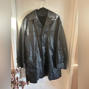 COPY - Genuine black leather men  jacket . Size L.